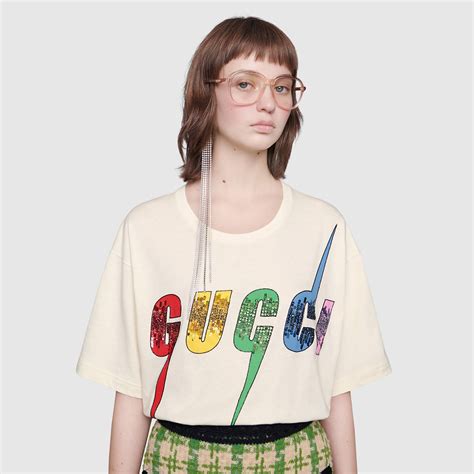 ladies gucci t shirts|gucci oversized t shirt dress.